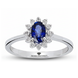0,44 Karat Diamant-Saphir-Ring