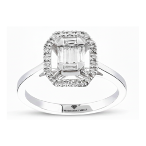 0,18 Karat Baguette-Diamantring