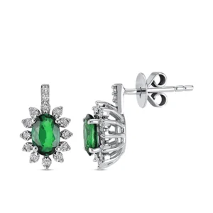 0,66 Karat Diamant-Smaragd-Ohrringe